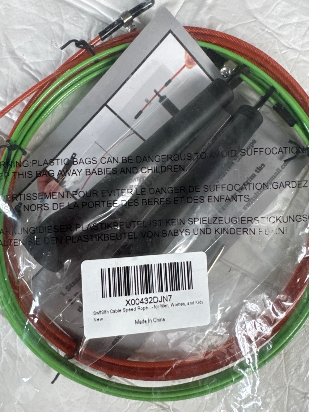 2 Swftslth Cable Speed Rope - Adjustable Tangle Free Jump Rope Adjustable Green - Picture 10 of 10